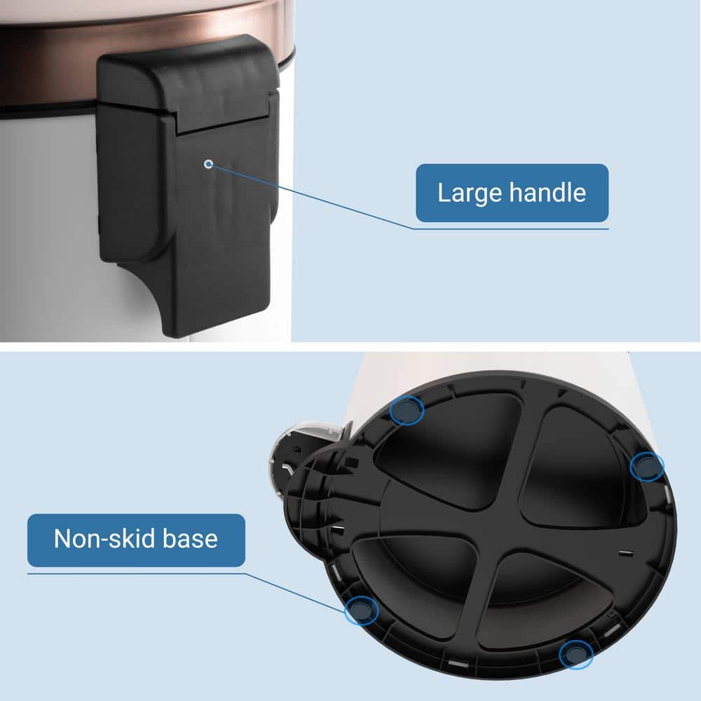 White Stainless Steel Pedal Trash Can with Diamond Design