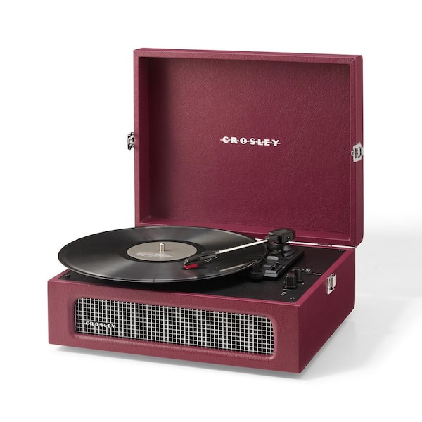Voyager Record Player in Burgundy