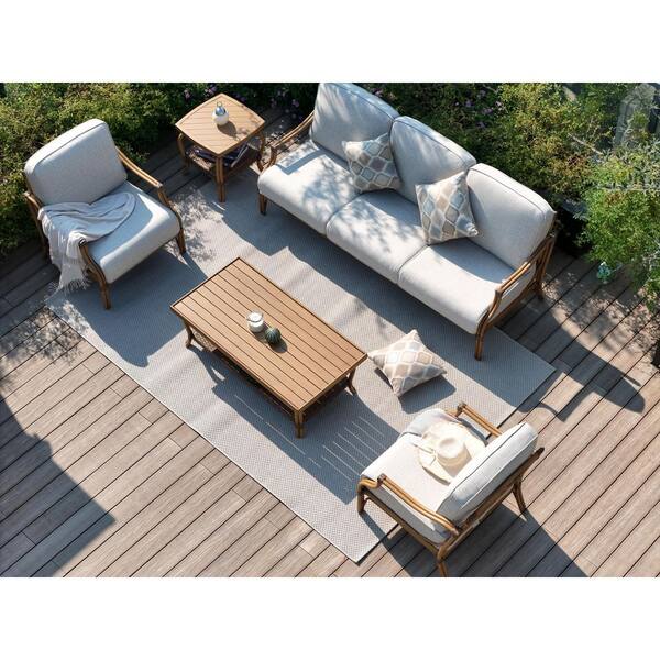 ULAX FURNITURE Arcadia 5-Piece Aluminum Outdoor Conversation Set