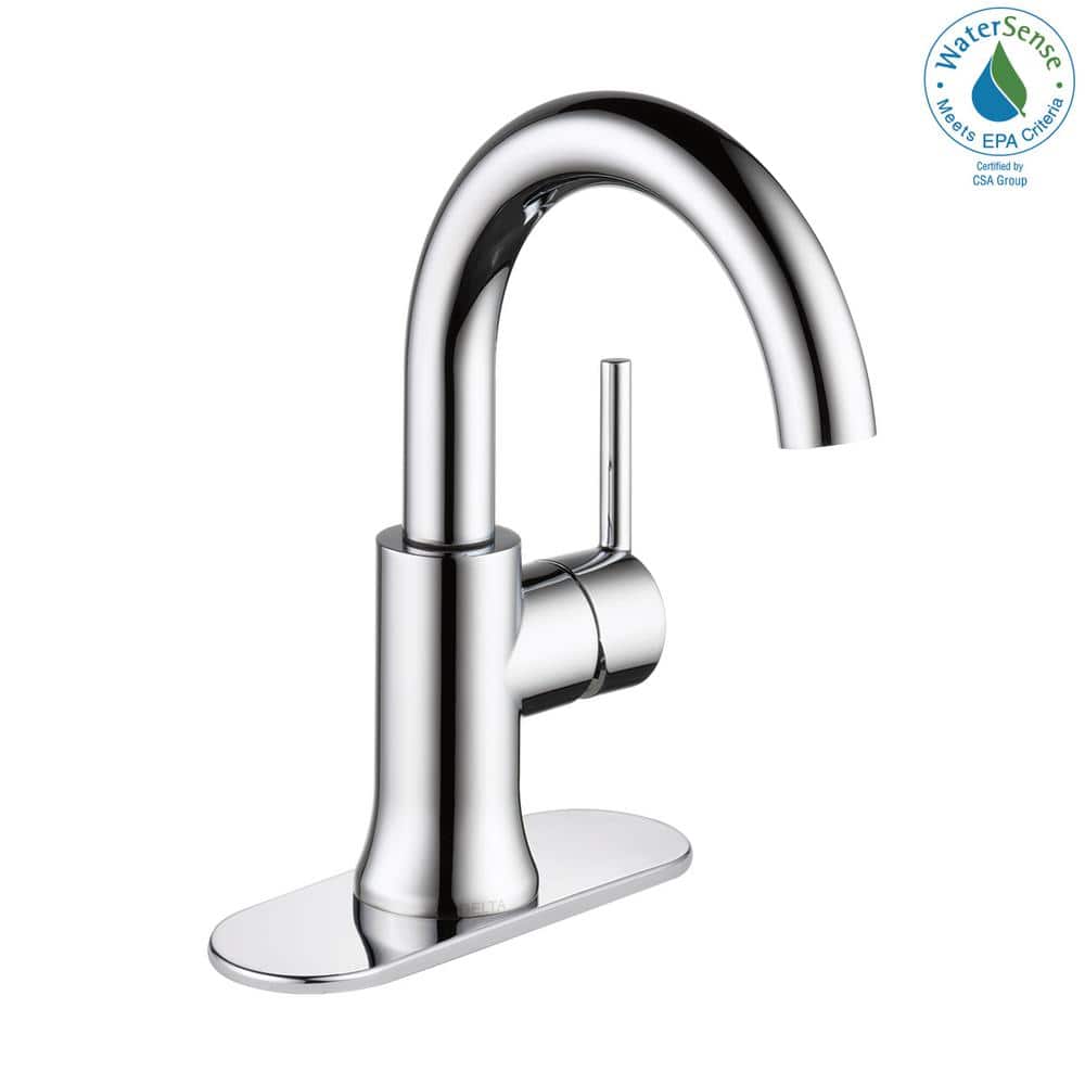 Chrome Single Handle High-Arc Bathroom Faucet
