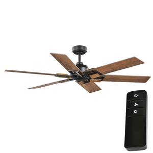 60 in. Winderige Indoor Matte Black Ceiling Fan with Remote Control and Downrod Included
