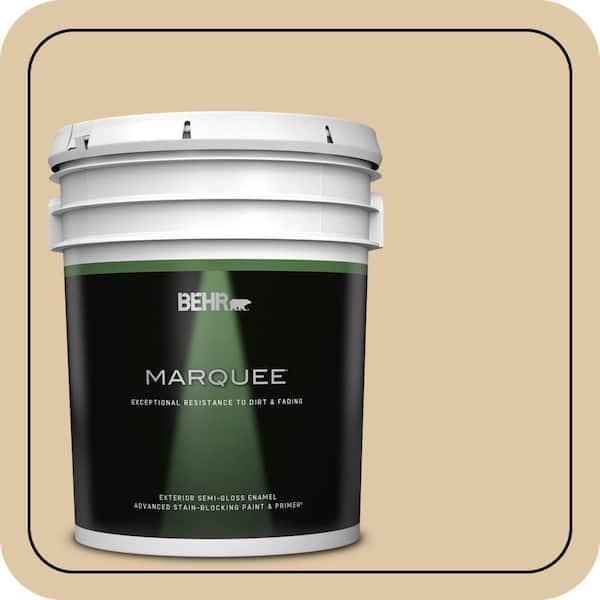 BEHR MARQUEE 5 gal. #PWL-82 Pita Bread Semi-Gloss Enamel Exterior Paint & Primer