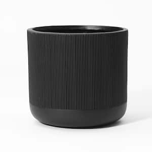 17.3 in. W x 17.1 in. H Black Stripes Ceramic Individual Pot