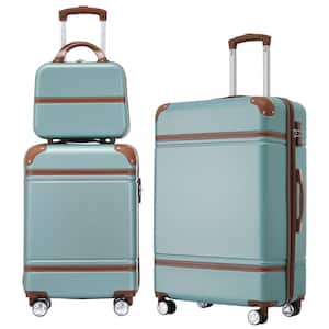 3-Piece Teal Spinner Wheels, Rolling, Lockable Handle and Light-Weight Luggage Set with Cosmetic Bag