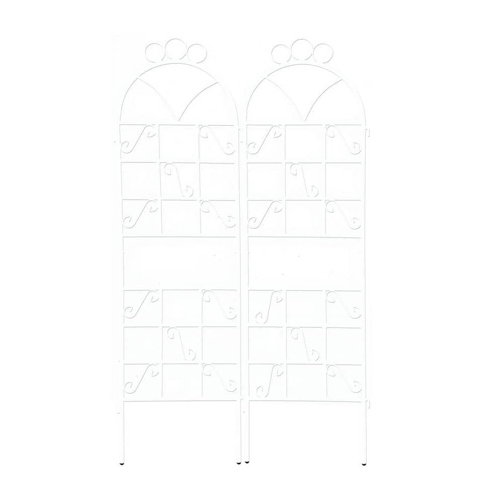 72 in. Iron Powder-Coated Rustproof Garden Trellis for Climbing Plants Outdoor, 2-Pack in Cream White price history on PriceWatchPro