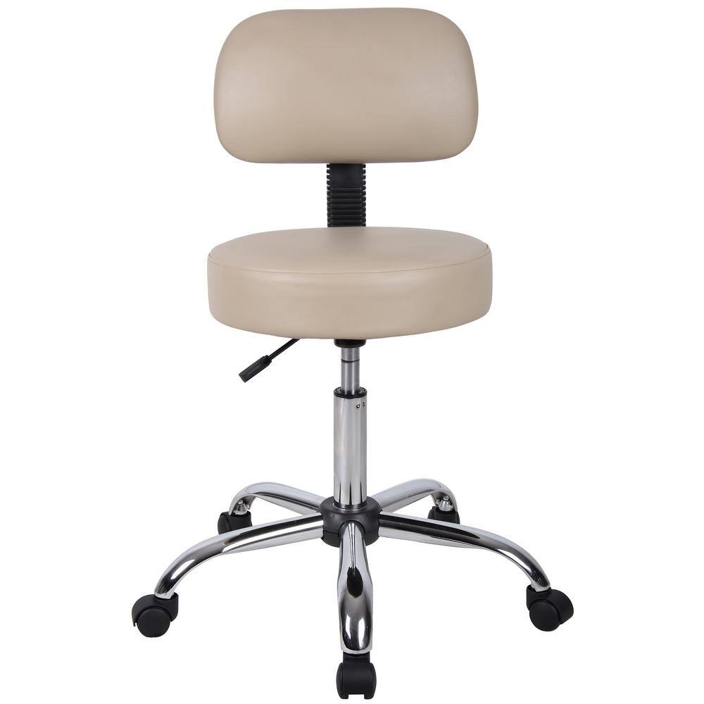 ErgoFlex Adjustable Beige Vinyl and Metal Medical Stool