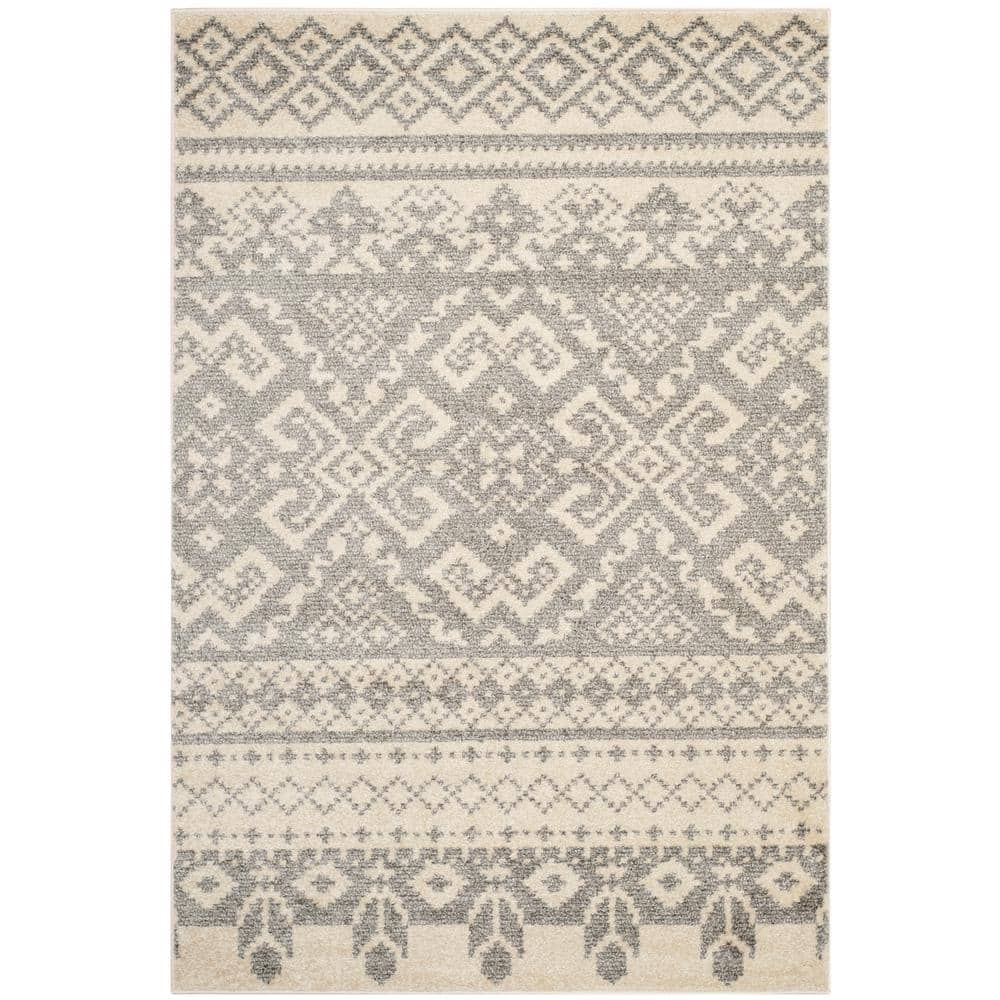 Adirondack Ivory/Silver 6 ft. x 9 ft. Geometric Diamond Area Rug price history on PriceWatchPro