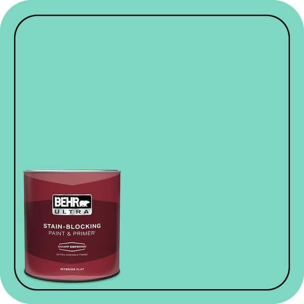 BEHR ULTRA 1 qt. #480A-3 Mint Majesty Extra Durable Flat Interior Paint & Primer
