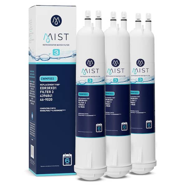 Mist 4396841 Refrigerator Water Filter Replacement for Every Drop Filter 3, EDR3RXD1,4396841, Kenmore 46-9083 3-Pack