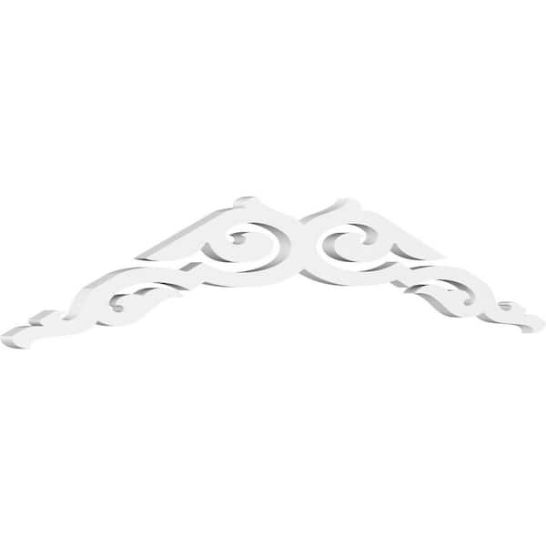 Ekena Millwork 1 in. x 48 in. x 10 in. (5/12) Pitch Rotherham Gable Pediment Architectural Grade PVC Moulding