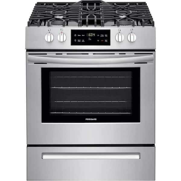 Frigidaire 30 In 5 Cu Ft Front Control Gas Range In Stainless Steel Ffgh3051vs The Home Depot