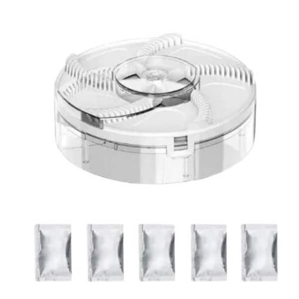 ITOPFOX Upgraded USB Indoor/Outdoor Fly Insect Trap with 5-Pcs. Flycatcher Baits Insect Pest Catching Safety Fly Trap White