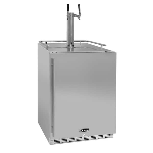 Digital Outdoor Undercounter Full Size Beer Keg Dispenser with X-CLUSIVE Dual Tap Premium Direct Draw Kit