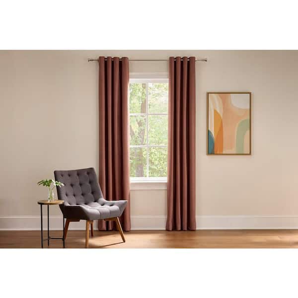 66 in. - 120 in. Telescoping 3/4 in. Curtain Rod Kit in Brushed Nickel with Trumpet Finial