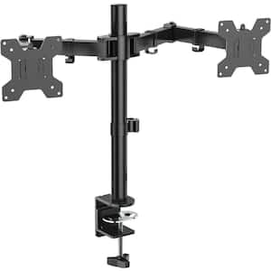 13 in. x 27 in. Heavy-Duty Dual Monitor Desk Mount with Max 22 lbs. and 360° Rotate from Landscape to Portrait in Black