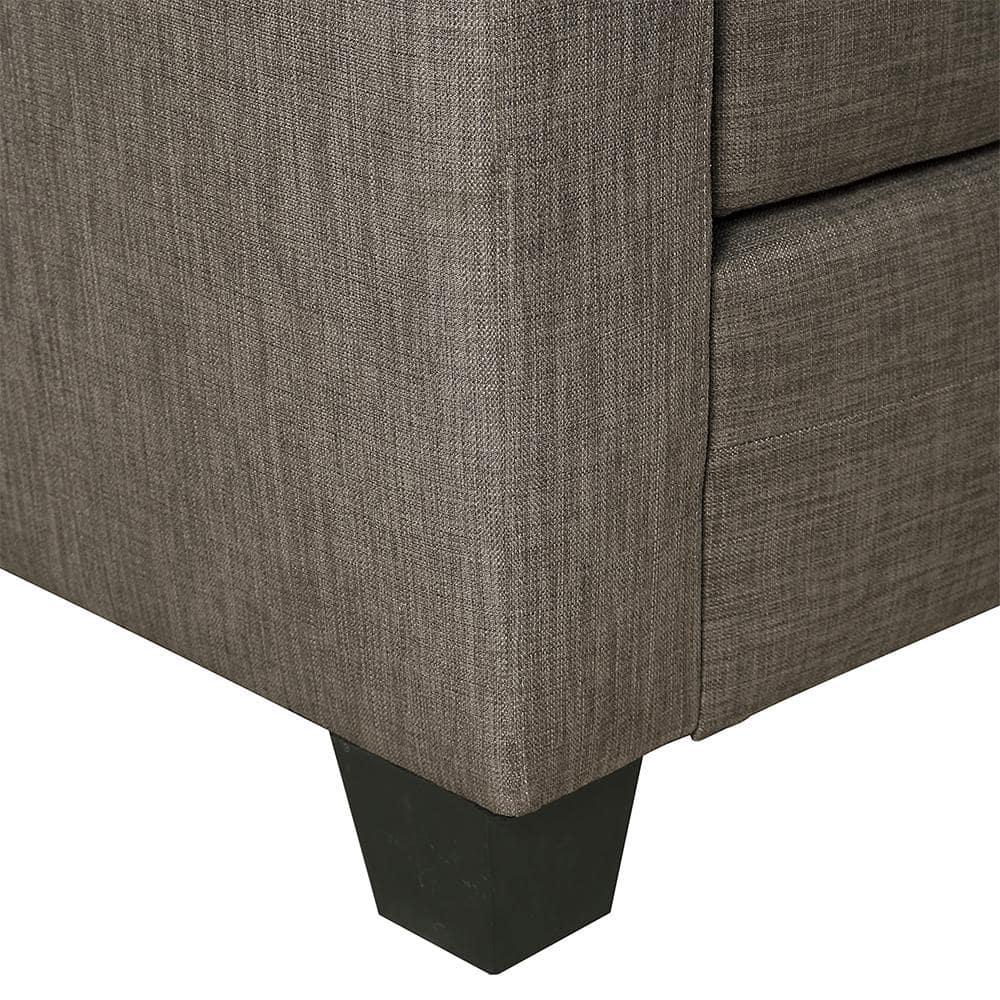 Contemporary Phelps 78'' Brown Reversible Sofa Chaise