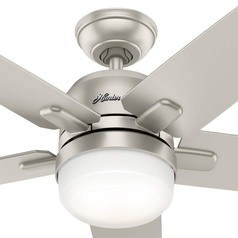 52" Matte Nickel Smart Ceiling Fan with LED Light and Remote
