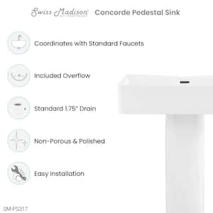 Concorde Square Two-Piece Pedestal Sink