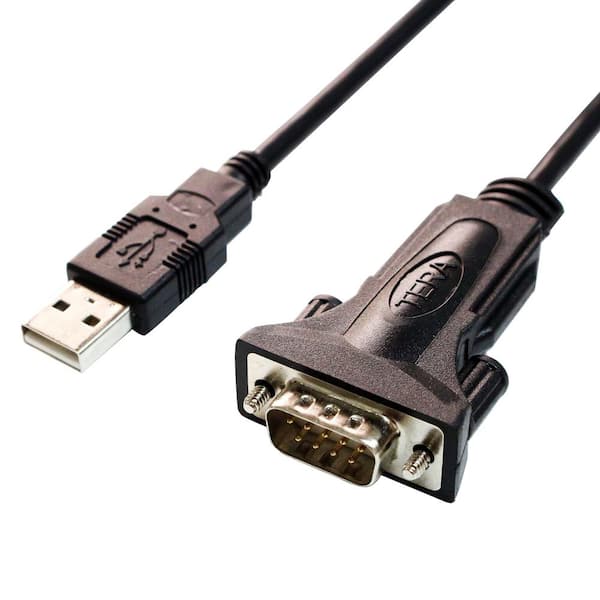 Tera Grand USB 2.0 to RS232 Serial DB9 6 ft. Adapter Cable with FTDI Chipset Thumbscrews DB9 Connector