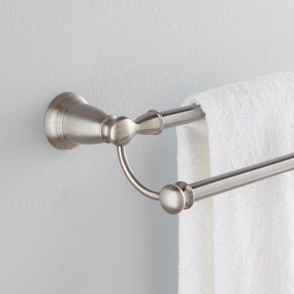 Brushed Nickel 24" Double Wall Mounted Towel Bar