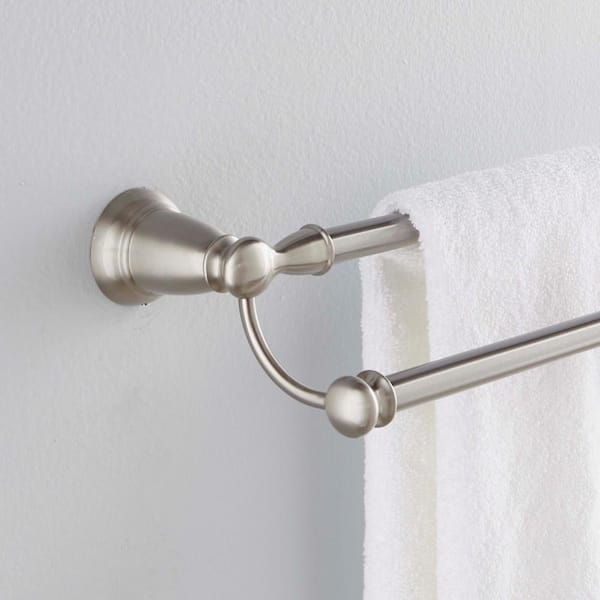 Double Towel Bar in Spot Resist Brushed Nickel MOEN Banbury 24 in 