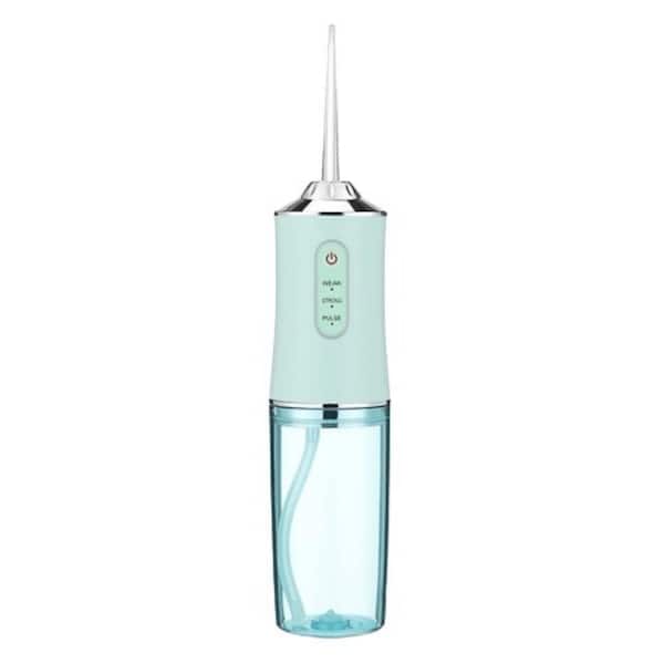 Aoibox 11.06 in. x 2.36 in. x 2.36 in. Portable Oral Irrigator IPX7 Water Jet Floss 3-Mode Oral Care with 4 Nozzles in Green