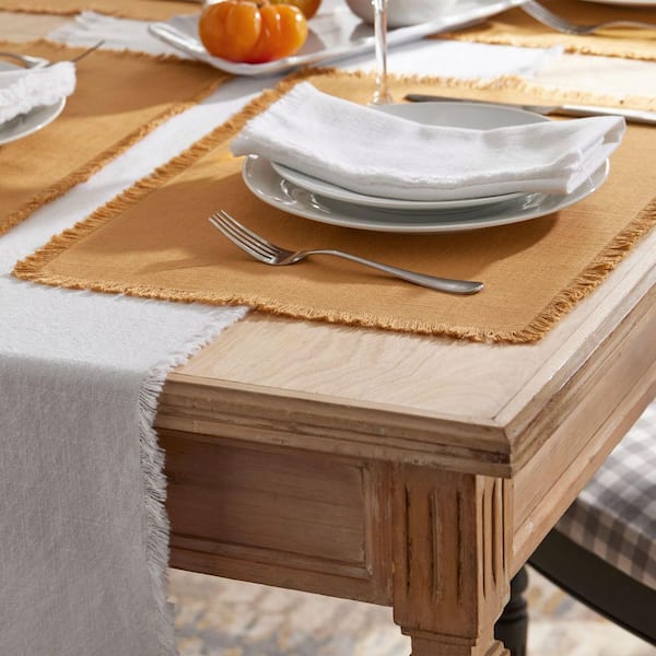 Company Cotton Solid Fringe Table Runner