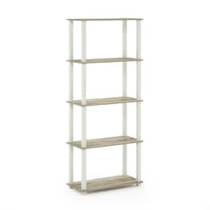 57.4 in. Tall Sonoma Oak/White 5-Shelves Etagere Bookcases