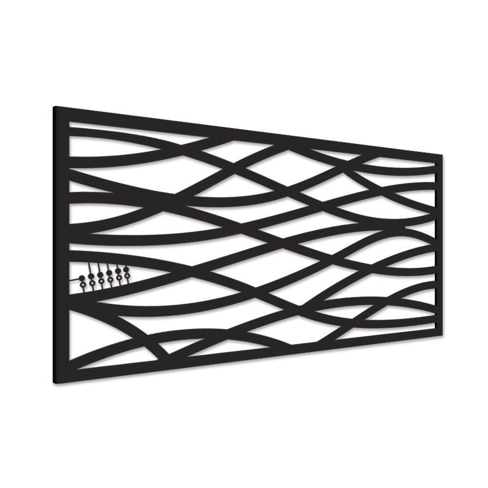 Black Polyethylene Wave Decorative Privacy Screen Panel
