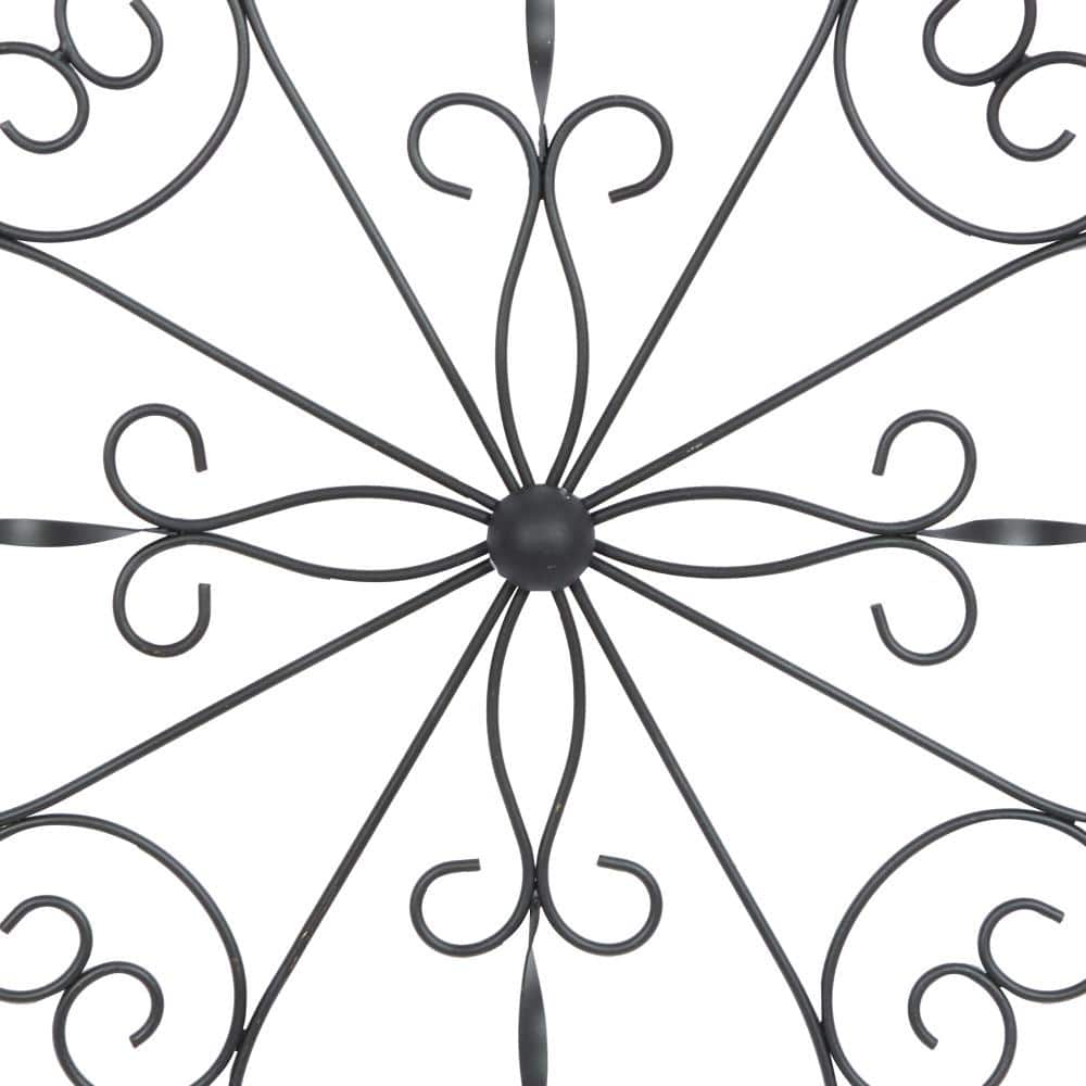 White Wooden Scroll Wall Decor with Metal Scrollwork