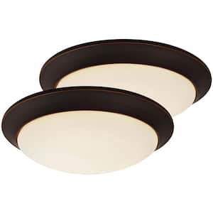 15 in. Oil Rubbed Bronze LED Ceiling Flush Mount (2-Pack)