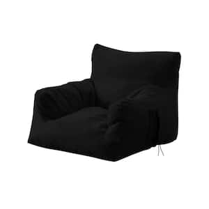 Comfy Black Nylon Small (Under 30 in.) Bean Bag Arm Chair
