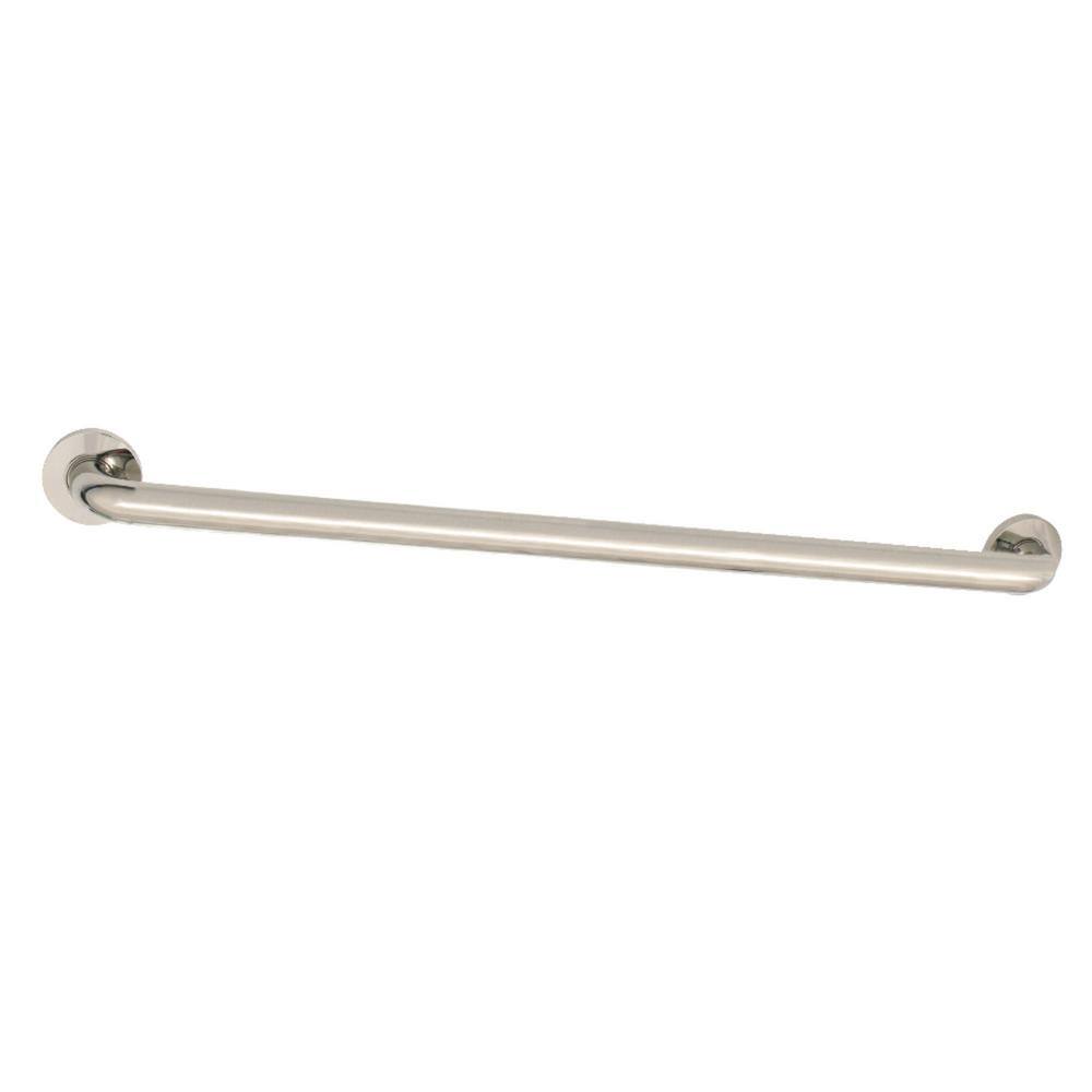 Kingston Brass Meridian 30 in. x 1.25 in. Grab Bar in Polished Nickel ...