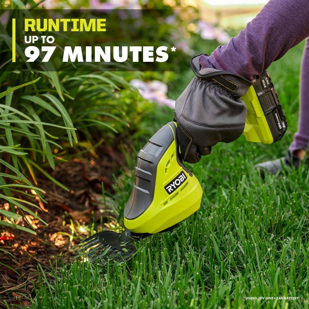 18V Cordless Grass Shear and Shrubber Trimmer with Battery and Charger