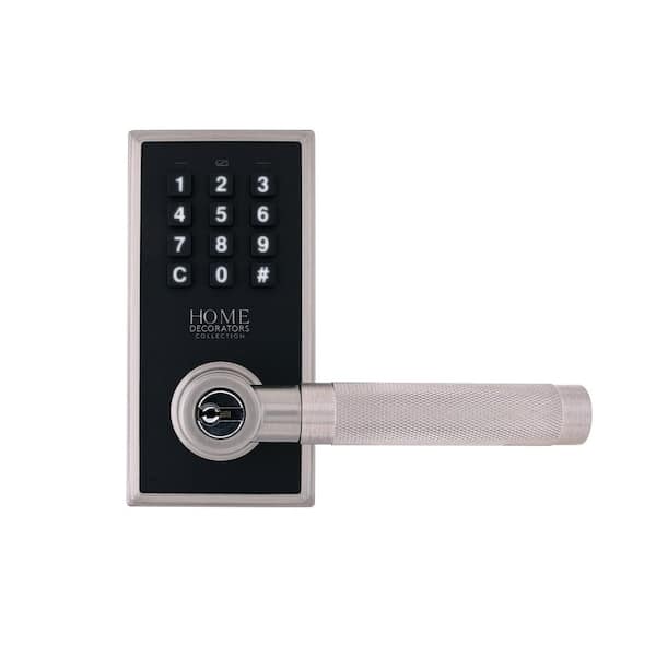 Knurled Satin Nickel Electronic Keypad Door Lever
