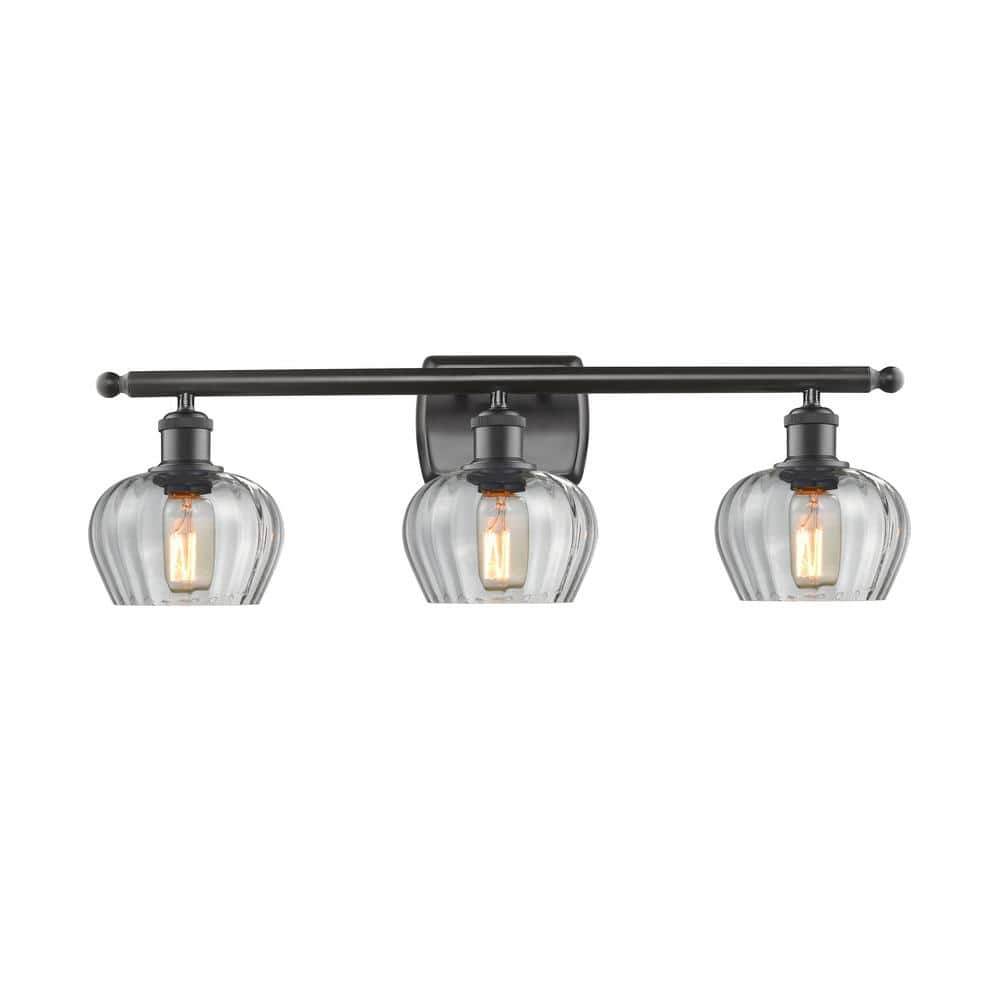 Fenton 26 in. 3-Light Oil Rubbed Bronze, Clear Vanity Light with Clear Glass Shade price history on PriceWatchPro