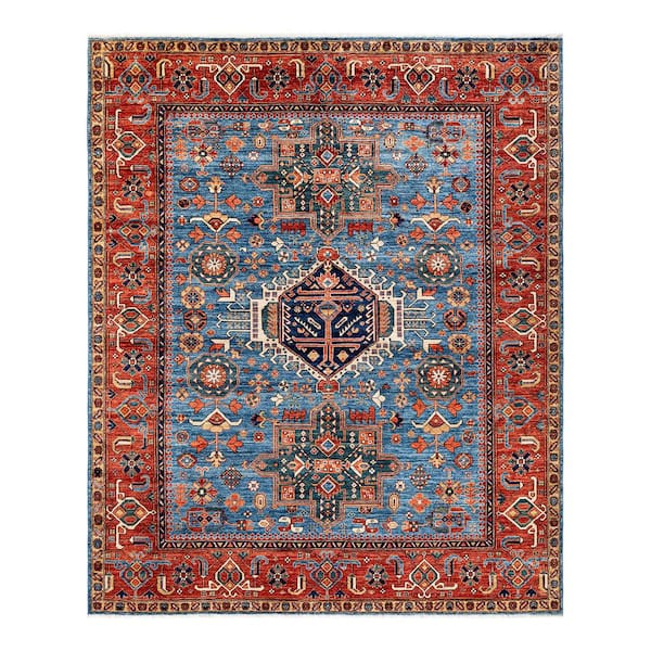 Solo Rugs Light Blue 8 ft. 2 in. x 9 ft. 11 in. Serapi One-of-a-Kind Hand-Knotted Area Rug