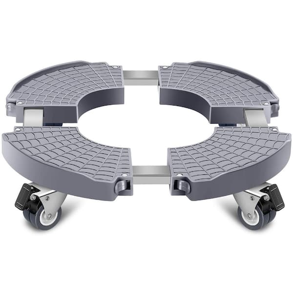 3.7 lbs. Adjustable Patio Umbrella Base Cart in Gray, Plant Stand with Wheels