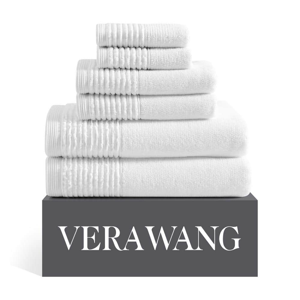 White Ridged Cotton Hand Towel Set of Three