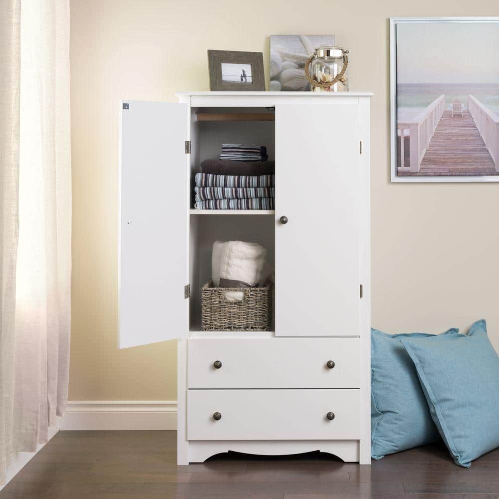 Monterey White MDF TV and Wardrobe Armoire