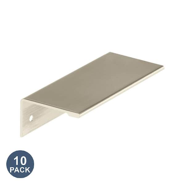 Edge Pulls 3 in. (76mm) Modern Satin Nickel Cabinet Edge Pull (10-Pack)