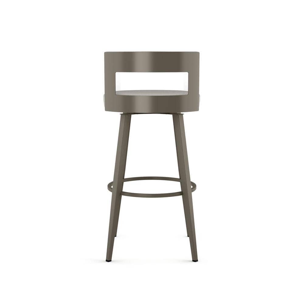 Light Grey Swivel Counter Stool with Metal Frame