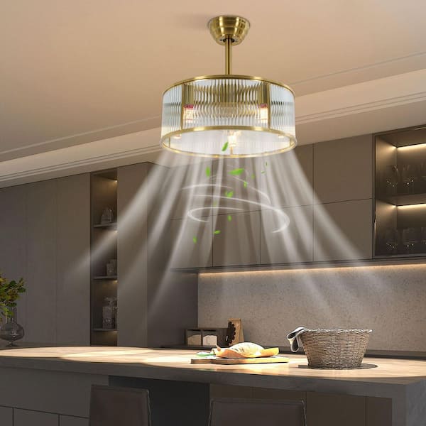 18 in. Indoor Gold Modern Reversible 6-Speed Ceiling Fan with Remote for Bedroom Living Room, No Bulbs Included