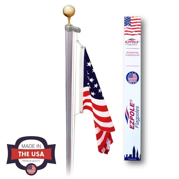 USA Flag 3x5 & Set/2 White Nylon Flag Snap Clips American Flagpole Brand New Lot 