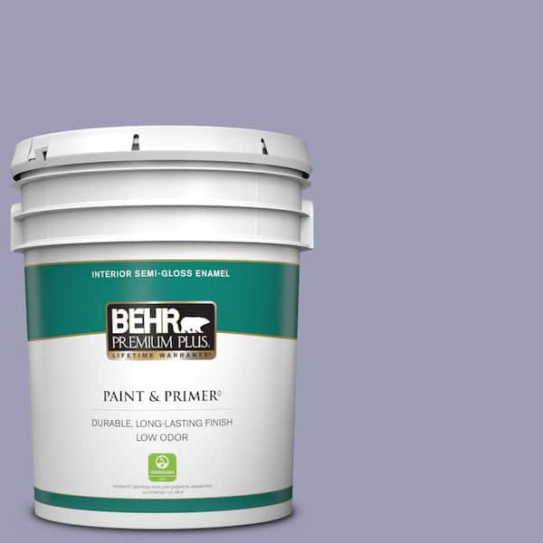BEHR PREMIUM PLUS 5 gal. #630F-4 Wild Thistle Semi-Gloss Enamel Low Odor Interior Paint & Primer