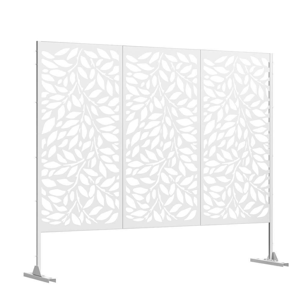 PexFix 75 x 48 in. White Free Standing Outdoor Privacy Screen Fence CY ...