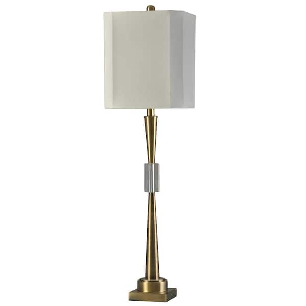 StyleCraft 41 in. Antique Brass Clear Bedside Lamp L314137DS - The