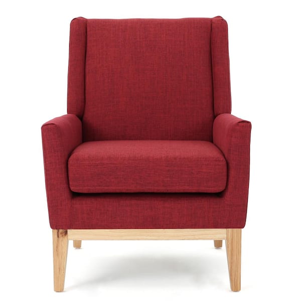 Noble House Aurla Red Fabric Arm Chair
