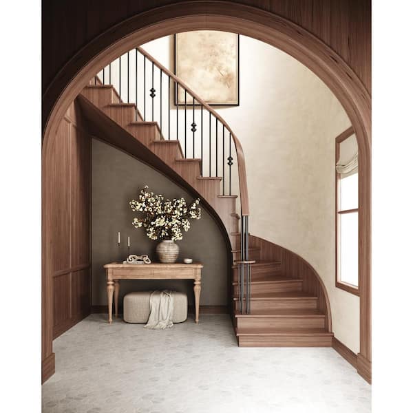 Iceberg White Iceberg White 3 in. x 3 in. Geometric Brushed Marble Mosaic Tile (8.72 sq. ft./Case)
