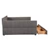 Noble House Lowell Gray Queen Size Upholstered Daybed with USB Charging Station, 2 Drawers 134048